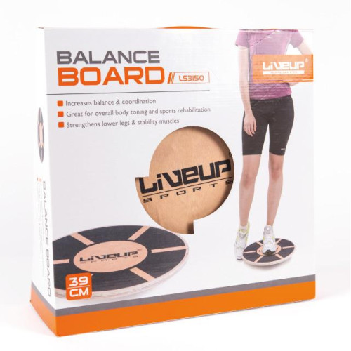 Балансувальна платформа  LiveUp BALANCE BOARD Wooden 39cm - фото №3